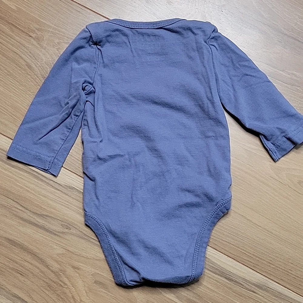 *3/$15* 3M Boys Long Sleeve Bodysuits Black & Blue w/Cute Sayings